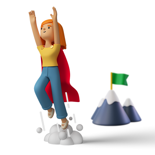 3D image of super woman flying